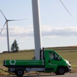 RenQuip branded vehicle in the countryside, countrywide Equipment Rental.